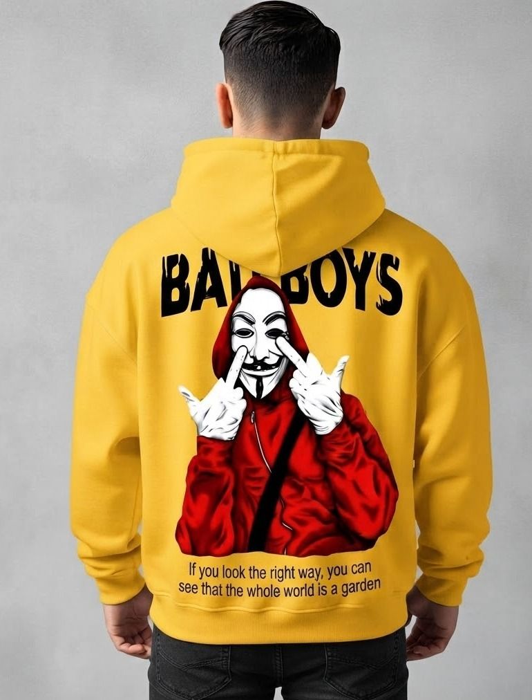urvcreation Men Full Sleeve Graphic Print Reversible Hooded Sweatshirt-picture-10