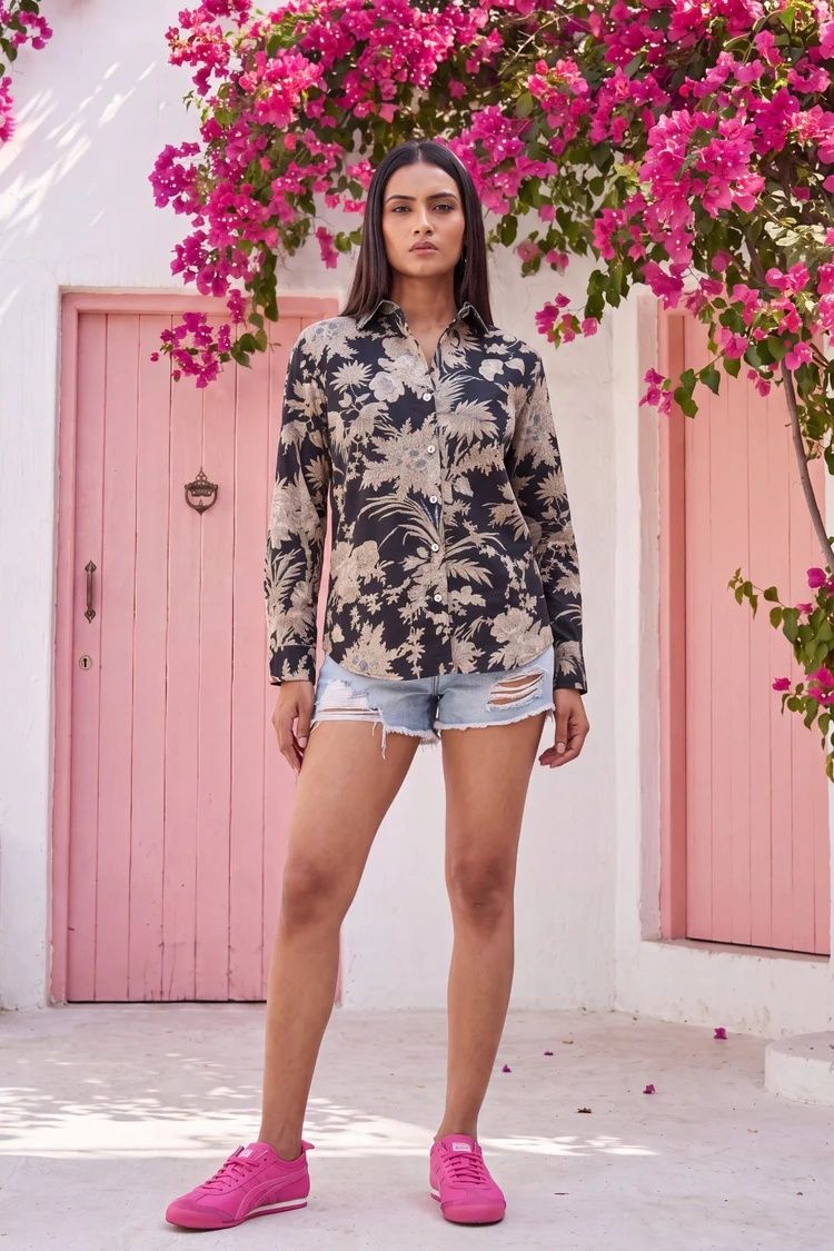 me&my Women Regular Fit Printed Spread Collar Casual Shirt-picture-38