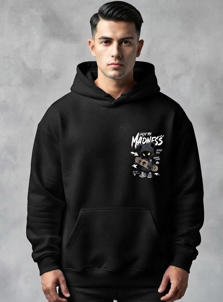 urvcreation Men Full Sleeve Graphic Print Reversible Hooded Sweatshirt-picture-32
