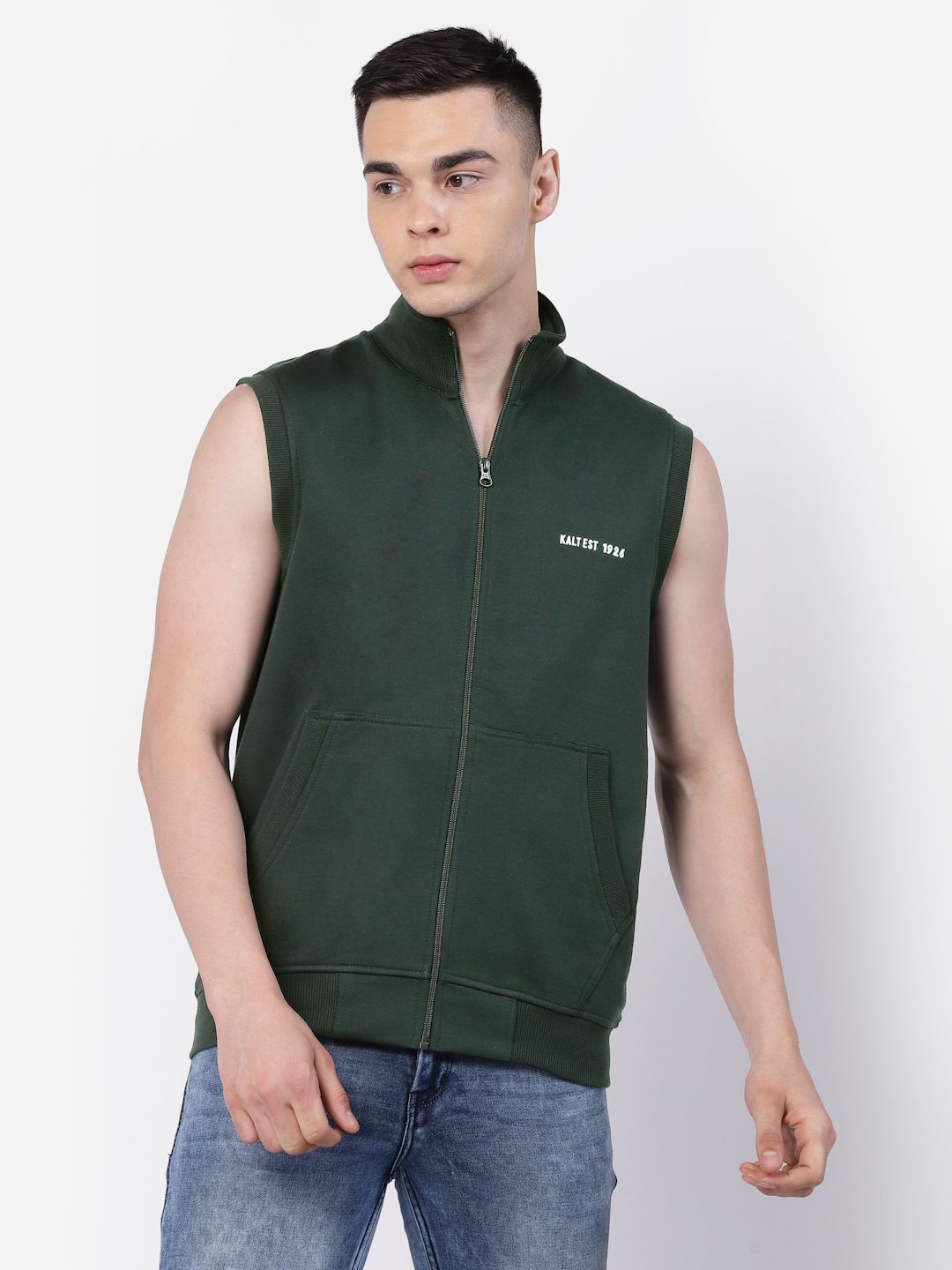 Men Sleeveless Self Design Sweatshirt-image-22