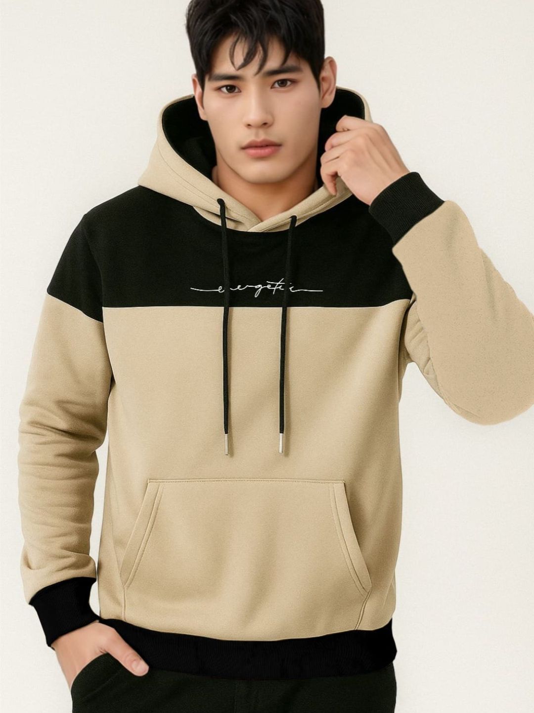 trendstalk Men Full Sleeve Color Block Hooded Sweatshirt-picture-25