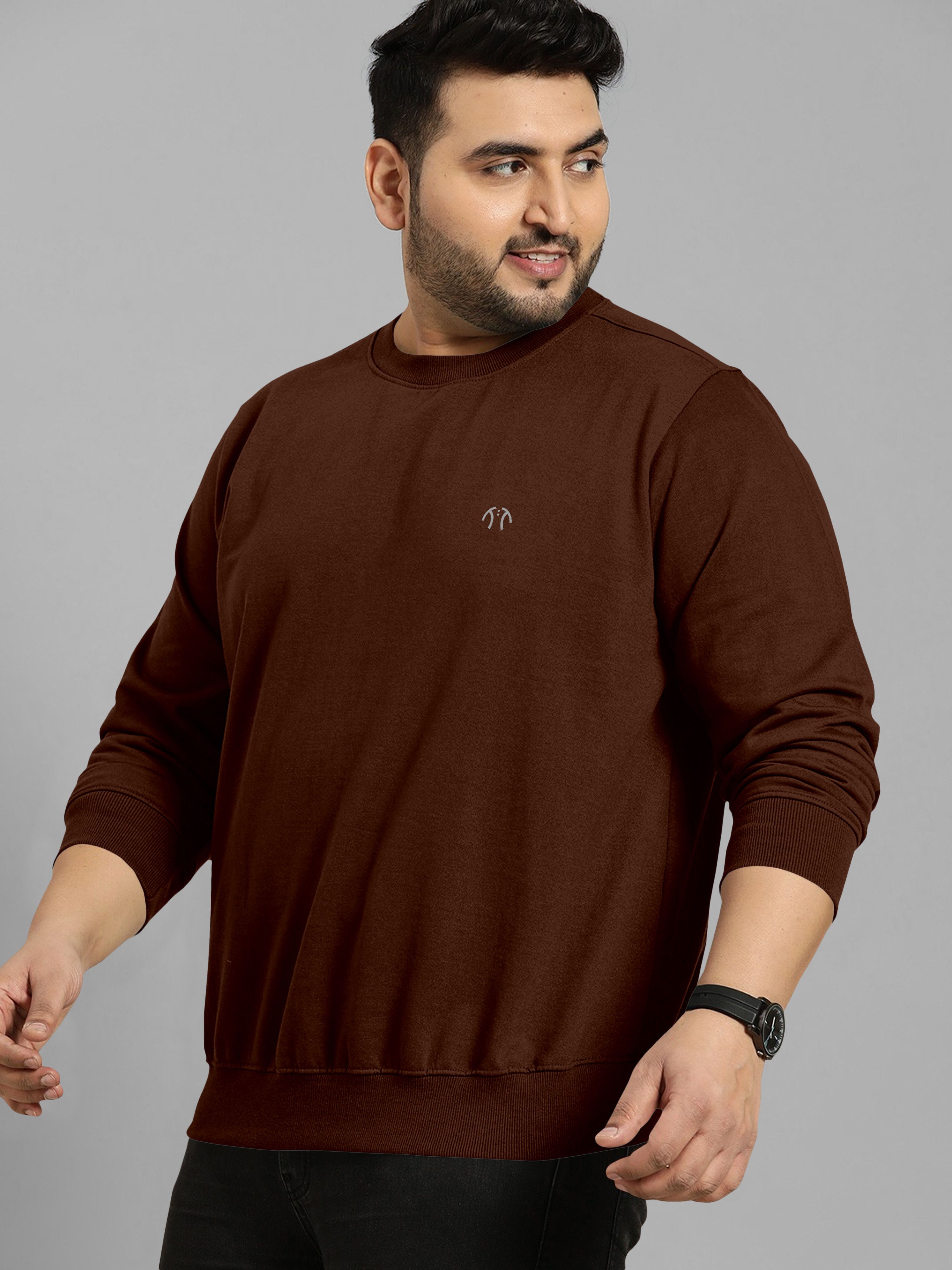 Men Full Sleeve Solid Sweatshirt