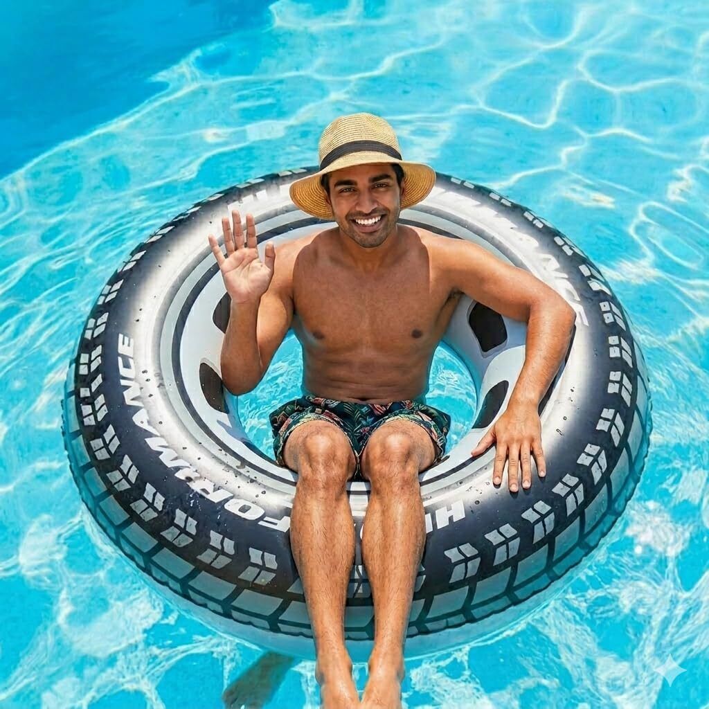 Inflatable Giant Tire Tube Float for Swimming Pool/Lake/River Raft for Adult,Kid Swim Floatation Belt-image-2