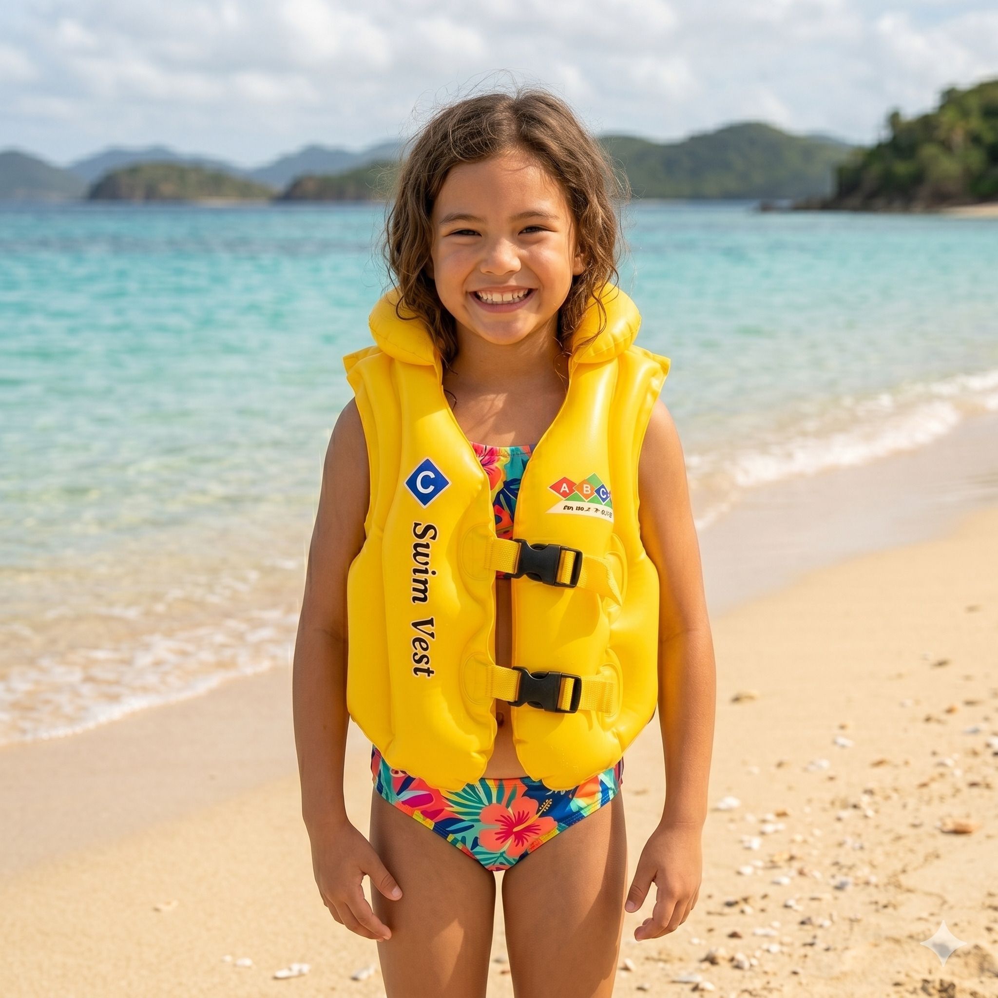 Kids Inflatable Swim Vest for 4-10 Years | Baby Pool Float Safety Jacket for Swimming & Drifting | Toddler Life Vest Swimsuit (Blue, 4-10 Year) in multicolour Swim Floatation Belt-image-44
