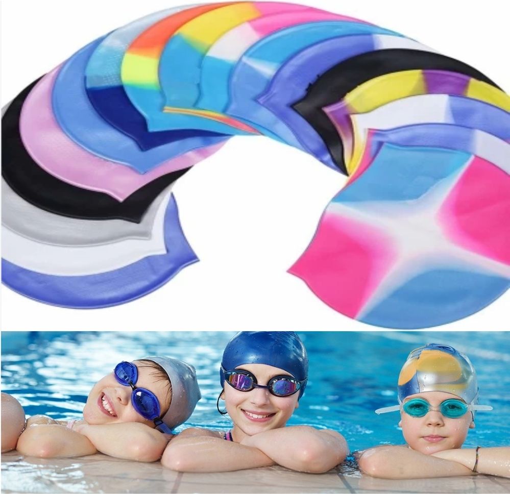 Non-Slip Highly Durable Silicon Swimming Cap (Kids,Boys,Girls,Adults)(Free Size) Swimming Cap-image-37