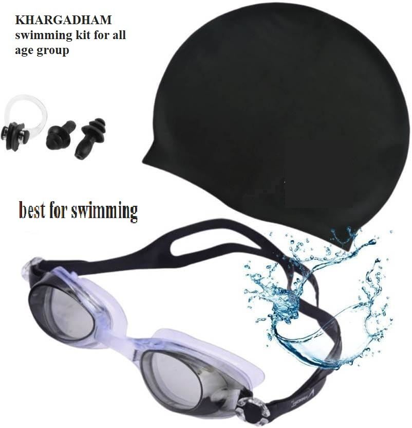 Swimming Kit for Unisex Goggles,Cap,Nose Clip,Ear Plugs Accessories for Swimming Swimming Cap-image-22