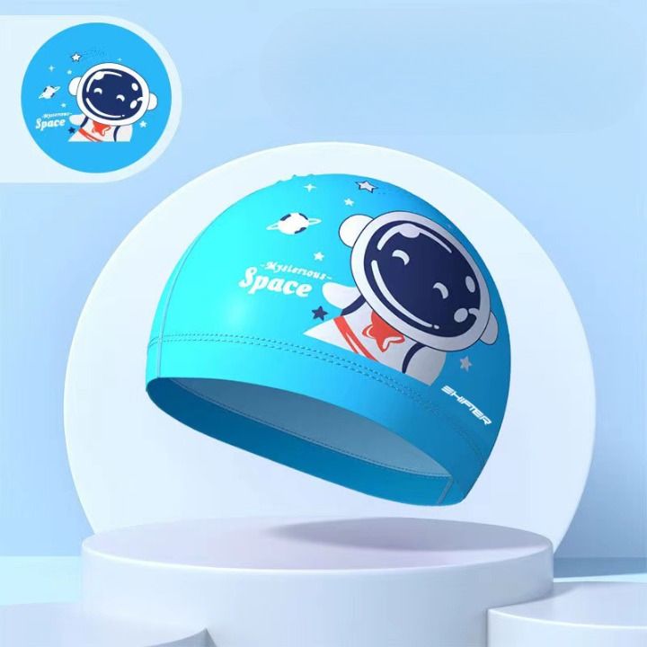 PU Swimming Cap Waterproof Comfortable For Kids Boys & Girls Swimming Cap