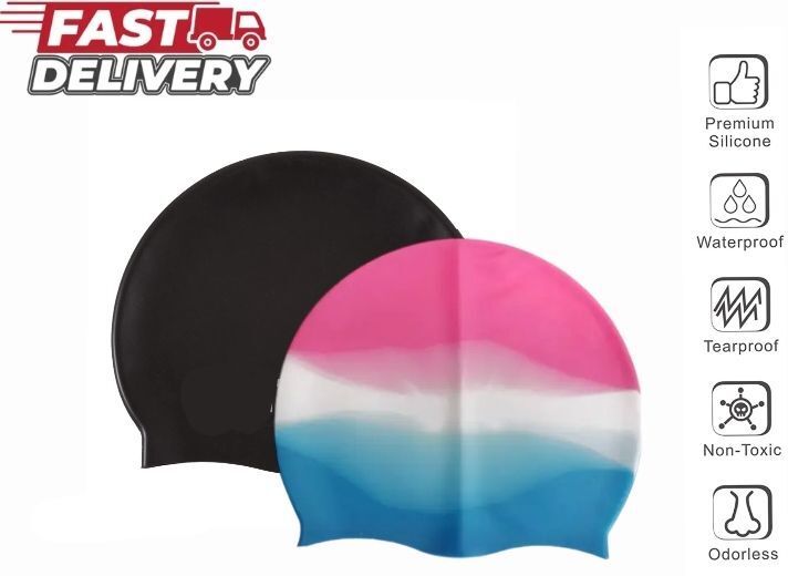 2pcs Swimming Cap Men Women Extra Stretch swim Swimming Cap-image-28