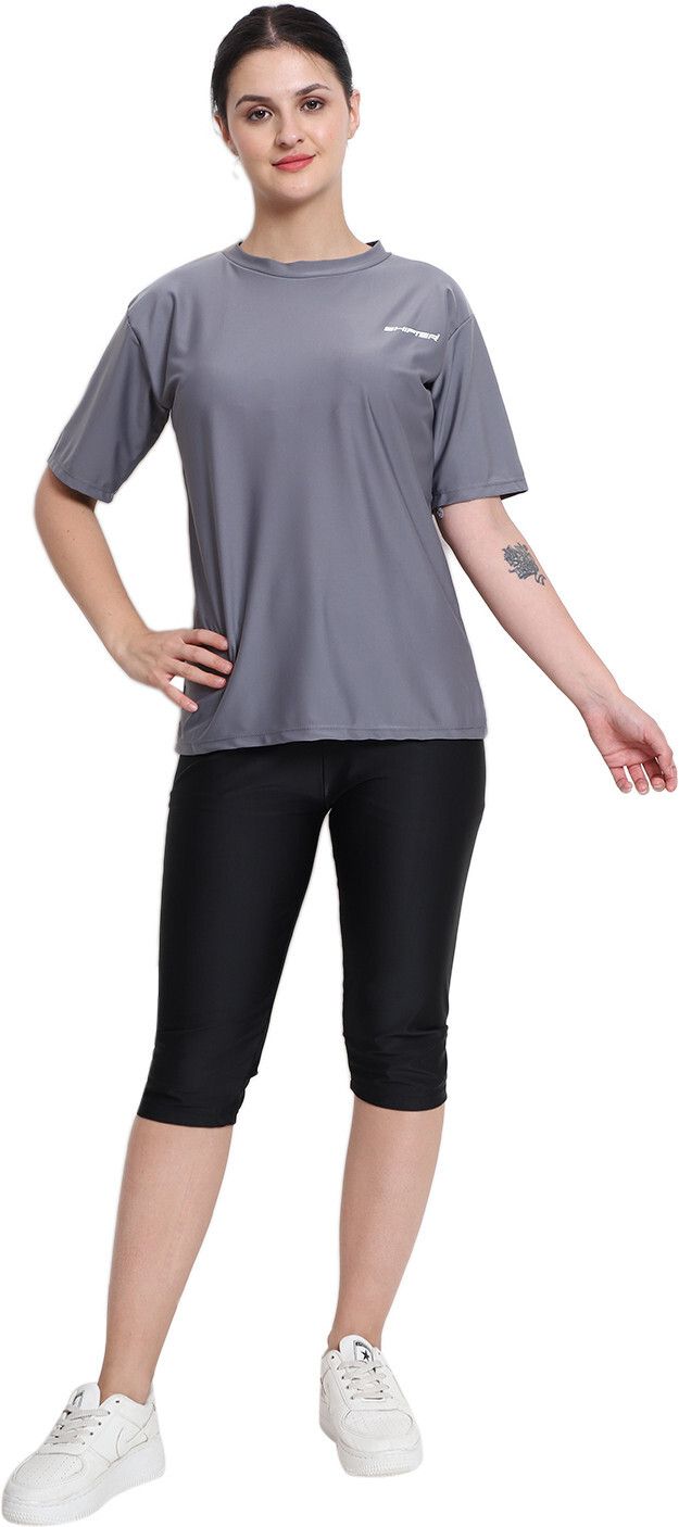 Swimming Costume for Women, Two Piece Swimming Suit For Women And Girls Printed Women Swim-dress Grey Swimsuit