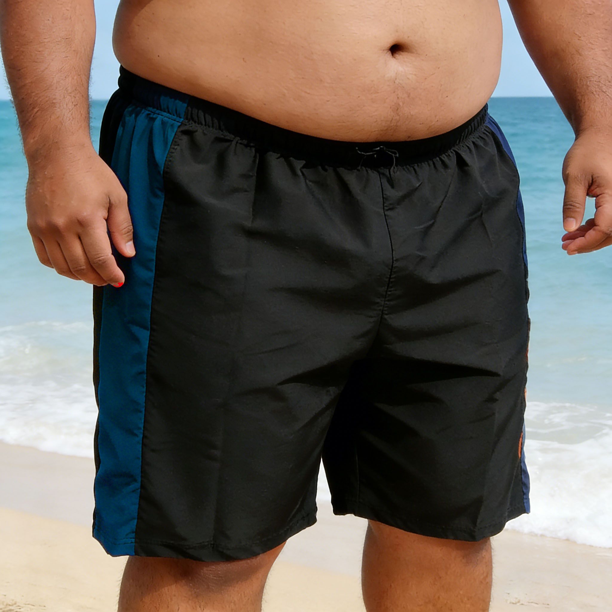 MSW1906 Plus Size Printed Men Trunk Blue Swimsuit-image-37