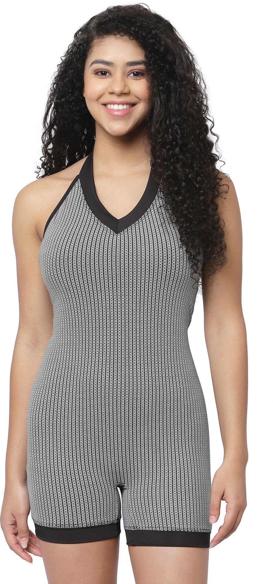 Fashion Printed Women Swim-dress Black Swimsuit-image-47