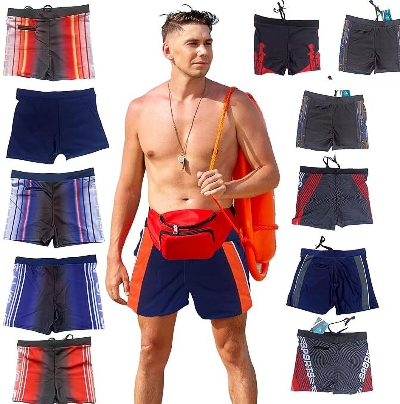 Boys Swim Shorts – Stretchable Quick-Dry Poly-Spandex Swimming Costume Solid Men Swim Bottom Multicolor Swimsuit-image-6