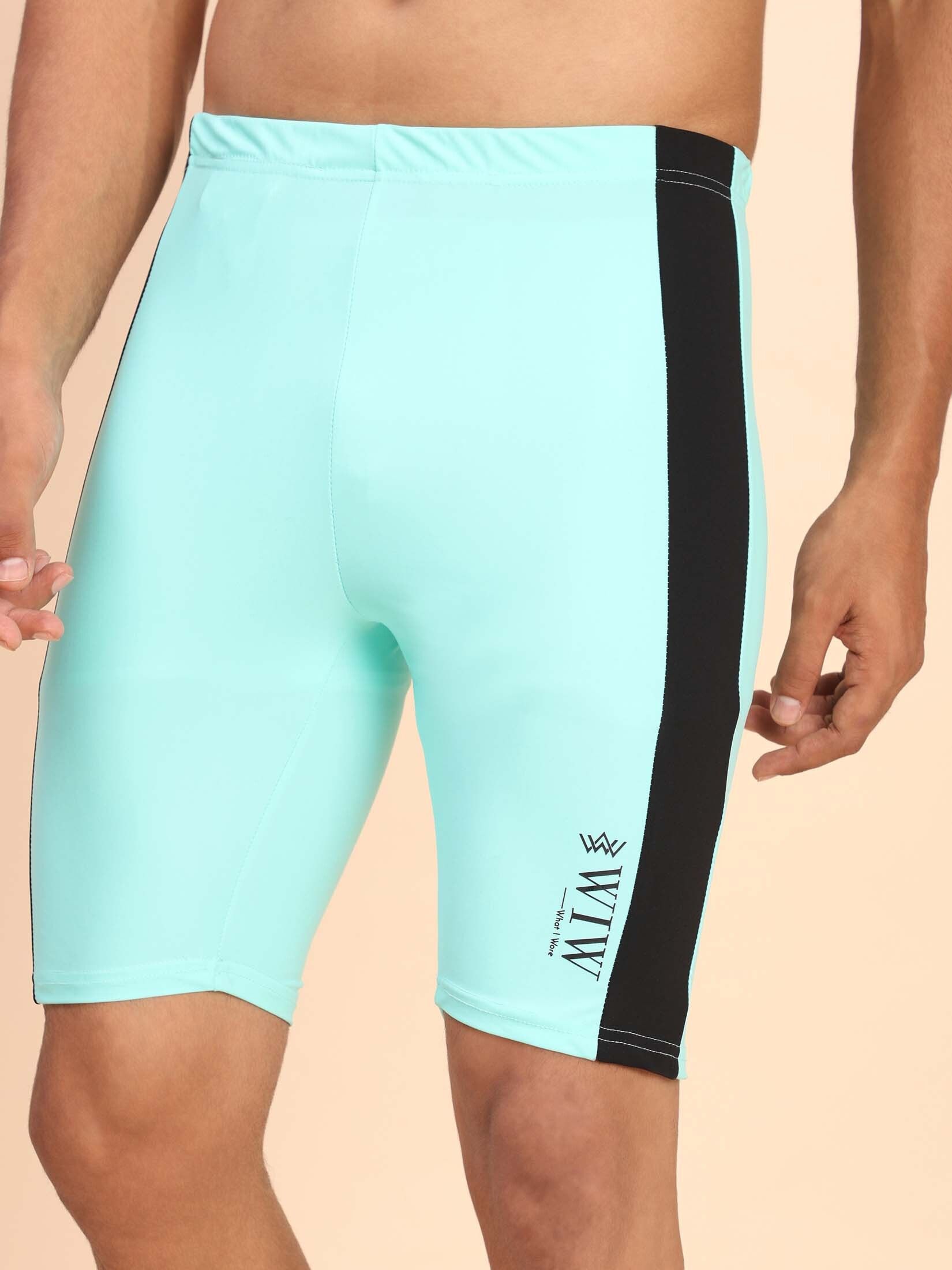 Quick Dry printed swimwear jammer for men,Swim Shorts for Training, Racing Printed Men Swim Bottom Light Green Swimsuit