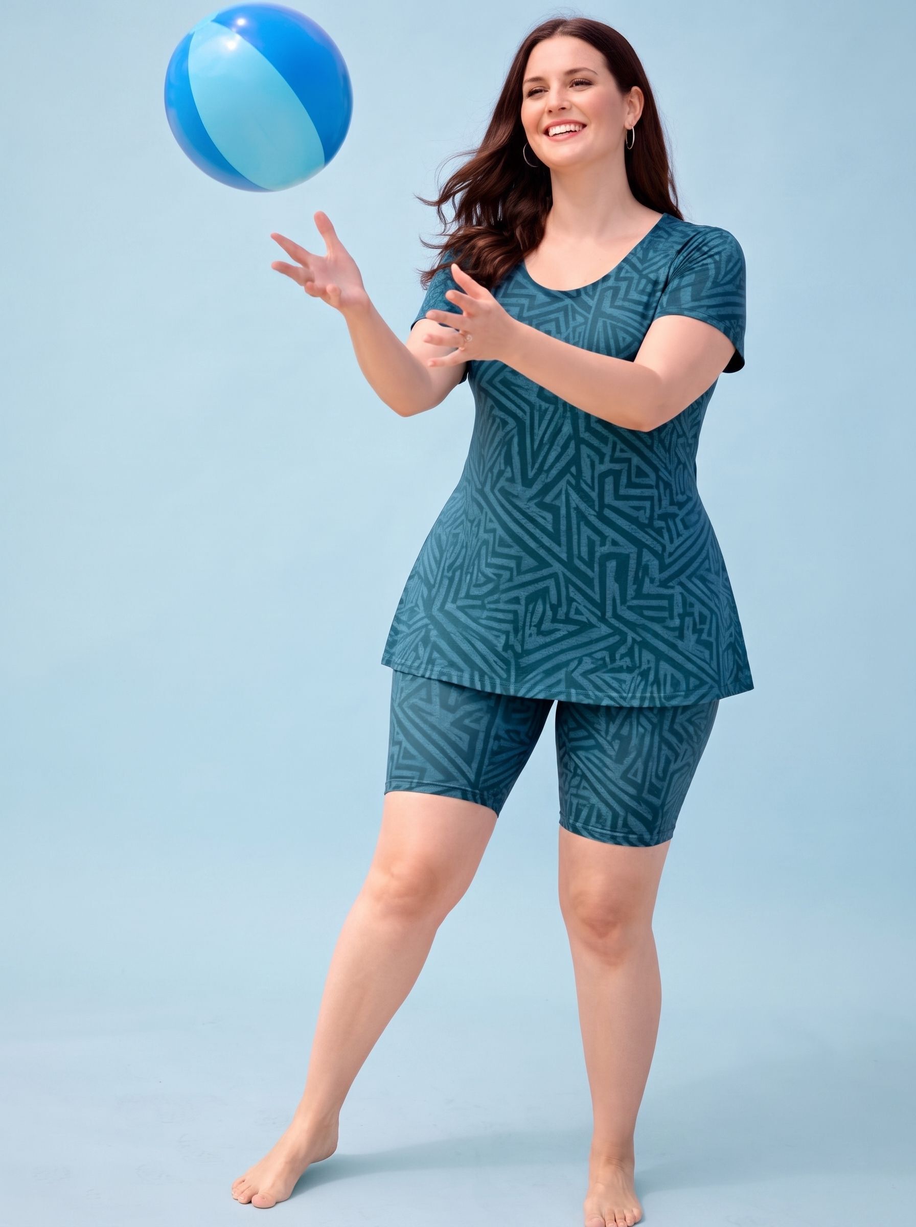 the klowt co Solid Women Swim-dress Blue Swimsuit-picture-28