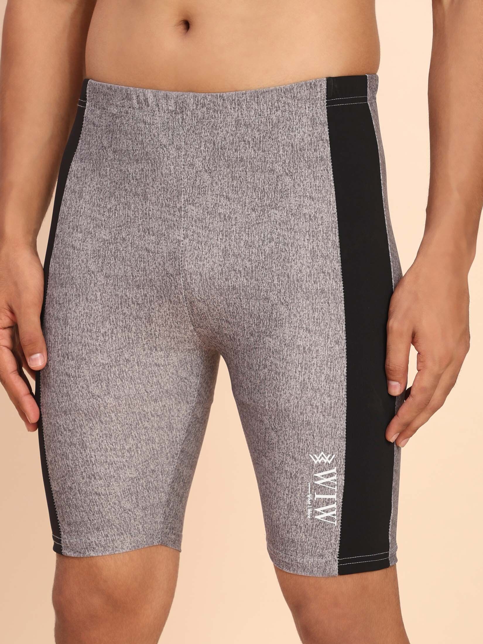 Quick Dry printed swimwear jammer for men,Swim Shorts for Training, Racing Printed Men Swim Bottom Grey Swimsuit