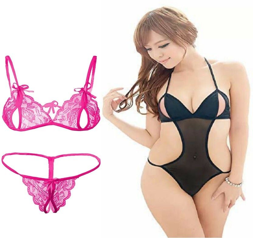 Self Design Women Bikini Pink, Black Swimsuit-image-8
