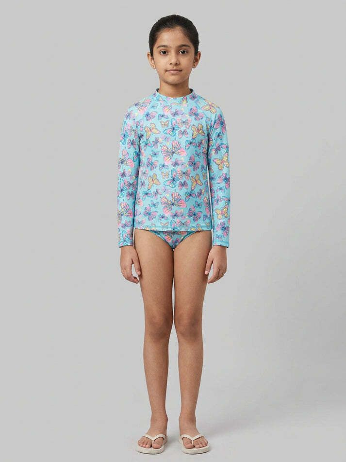 Swim Suit Printed Women Swim-dress Blue Swimsuit-image-9