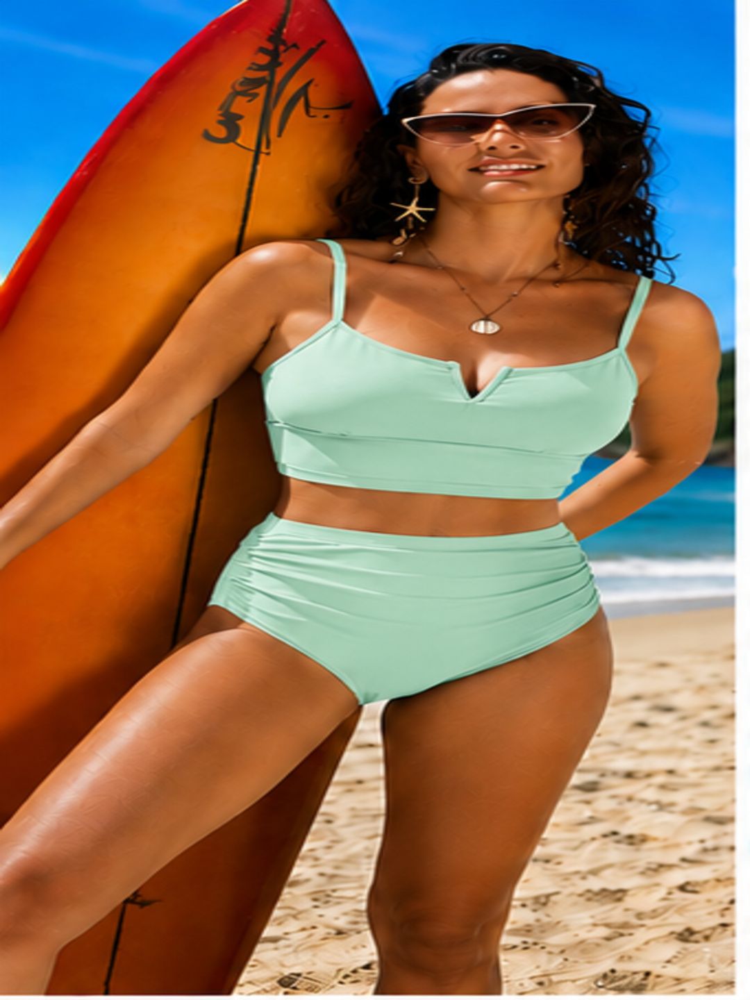 aakhir kab tk AKT Self Design Women Bikini Green Swimsuit-picture-14