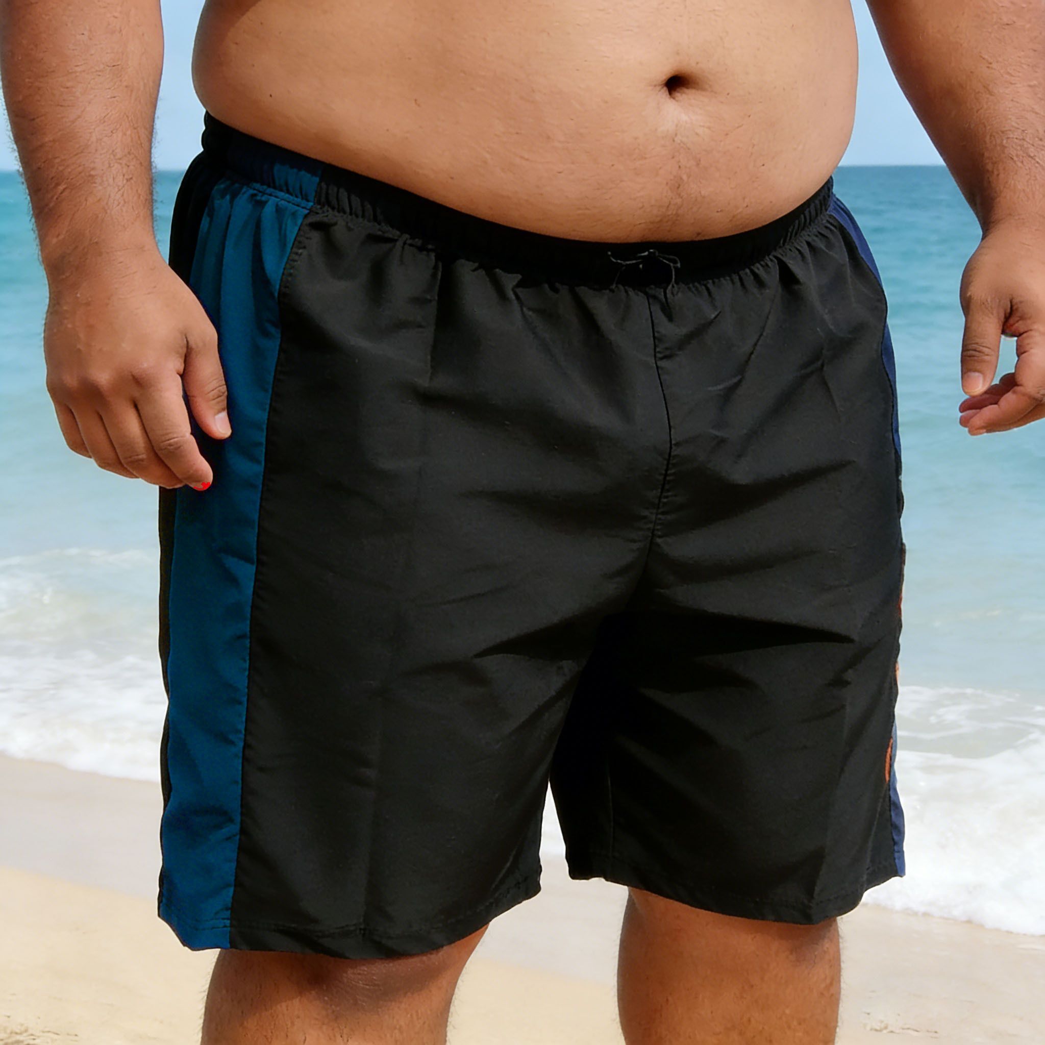 MSW1906 PLUS SIZE Printed Men Swim Bottom Blue Swimsuit-image-7
