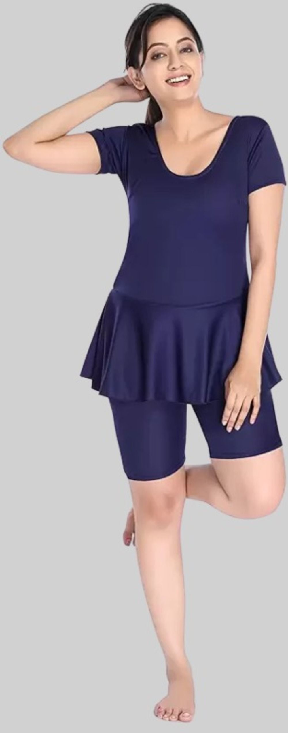 Solid Women Dark Blue Swimsuit