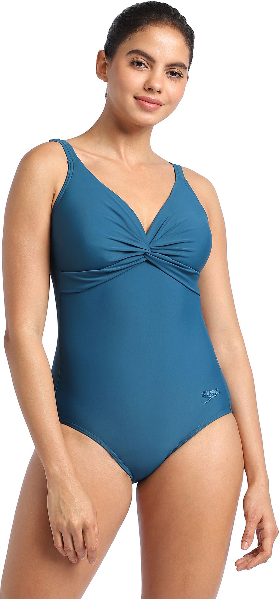 Endurance 10 Brigitte One Piece Solid Women Blue Swimsuit-image-47