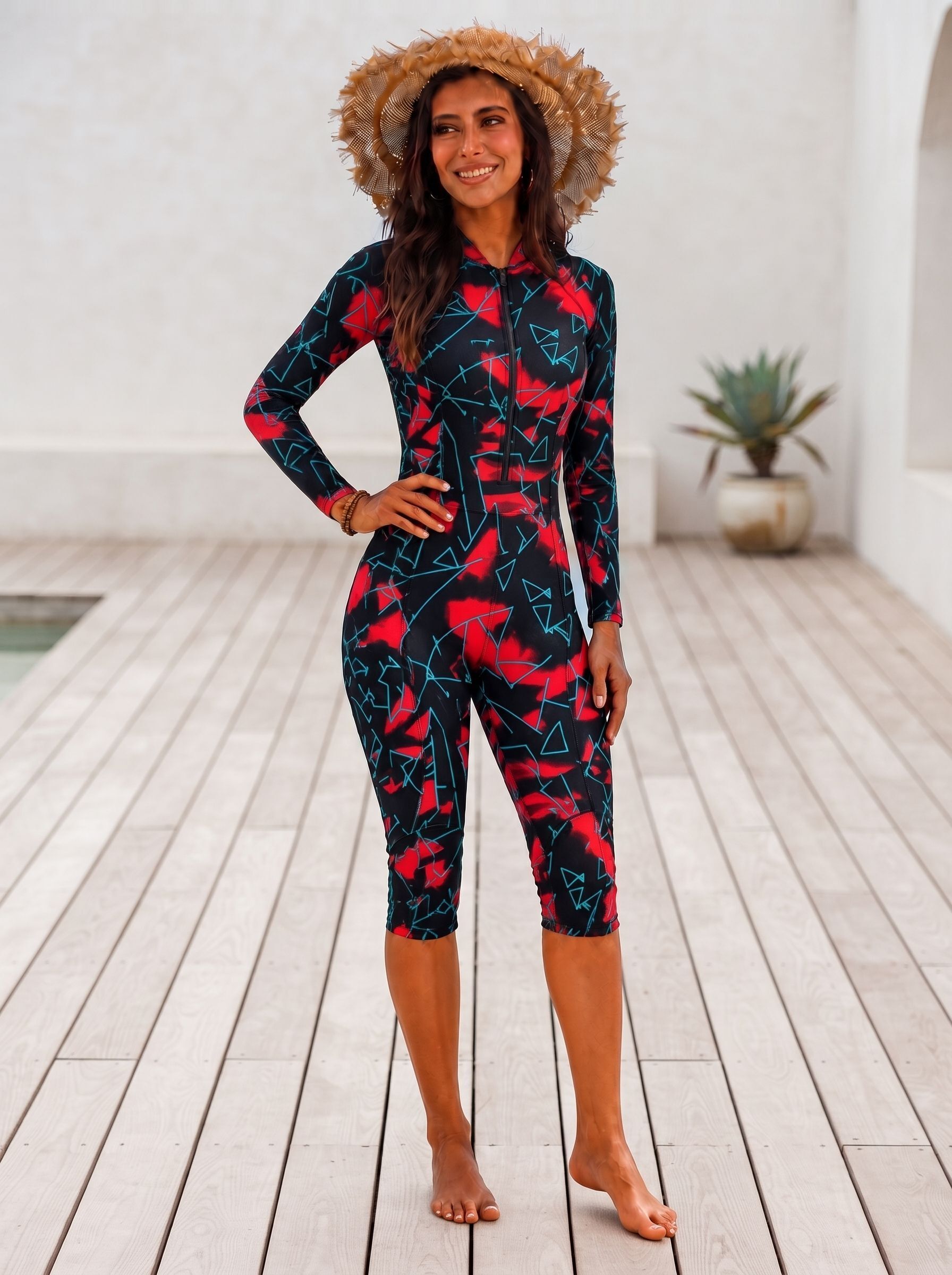 Solid Women Red Swimsuit-image-41