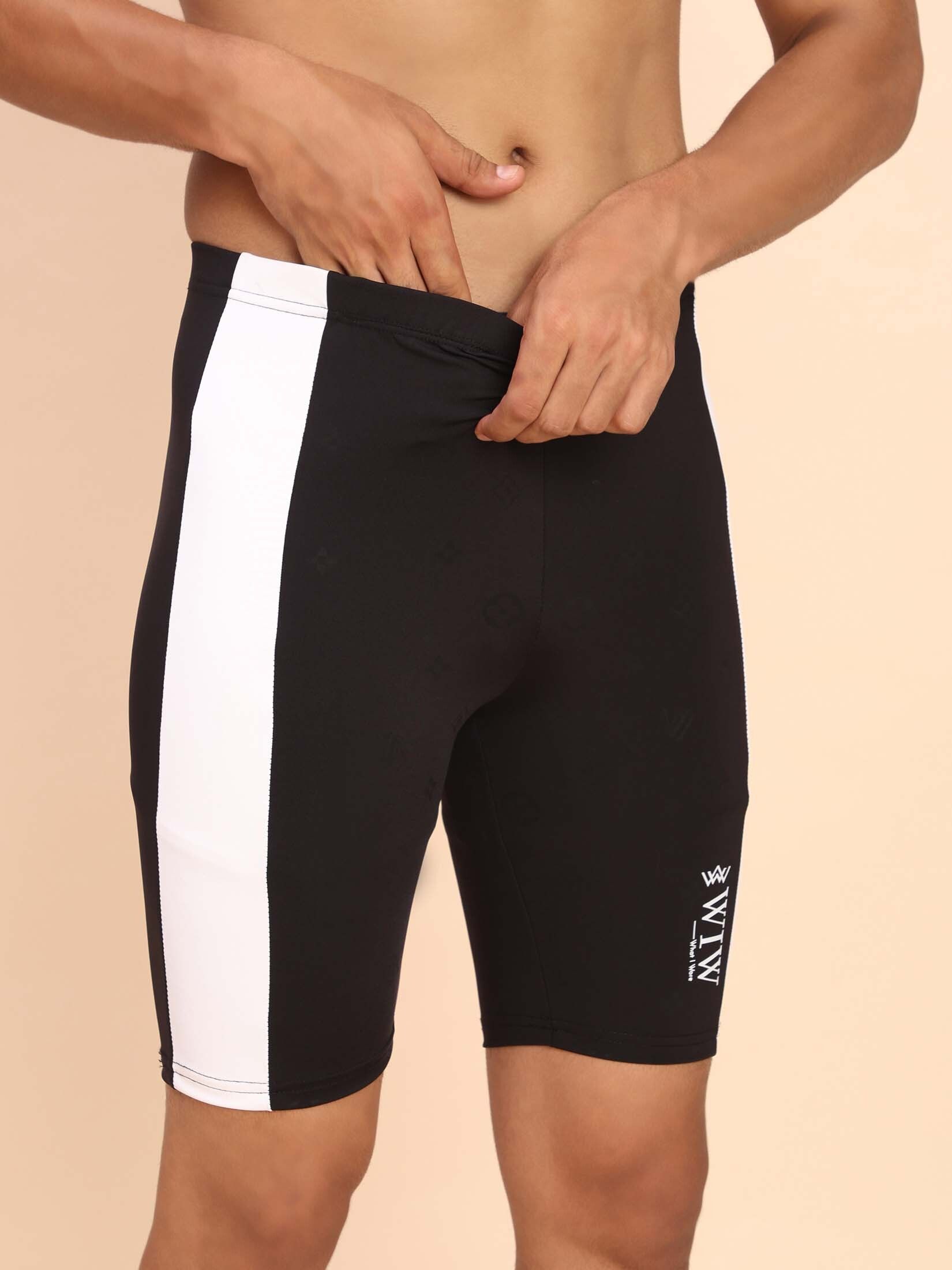 Quick Dry printed swimwear jammer for men,Swim Shorts for Training, Racing Printed Men Swim Bottom White Swimsuit