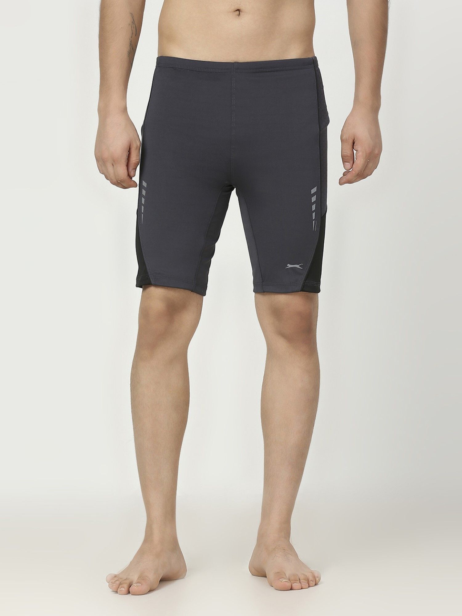 Black Panther Men's Skinner Long Tights Swimwear Solid Men Swim-dress Grey Swimsuit