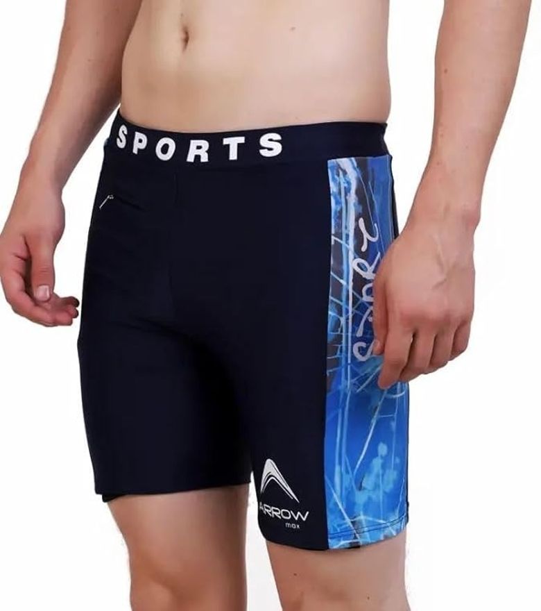 Swimming Costume for Men Jammers Longh Trunk- Printed Men Trunk Blue Swimsuit Solid Men Blue Swimsuit-image-34