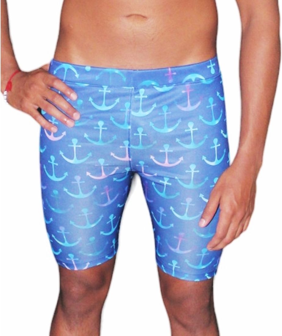 Fashion Printed Men Swim Bottom Blue Swimsuit-image-48