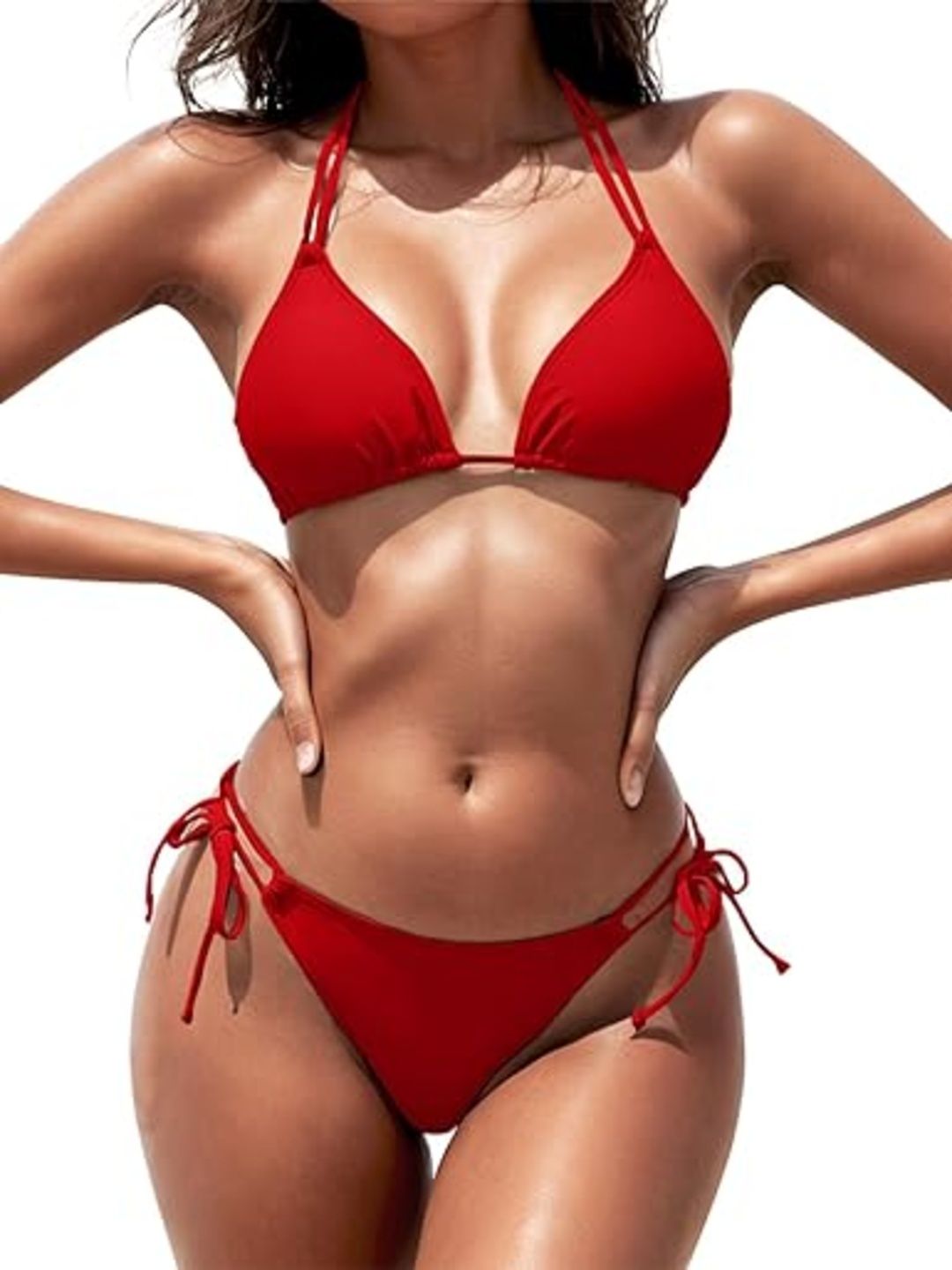 Gorgeous Embroidered Women Bikini Red Swimsuit-image-44