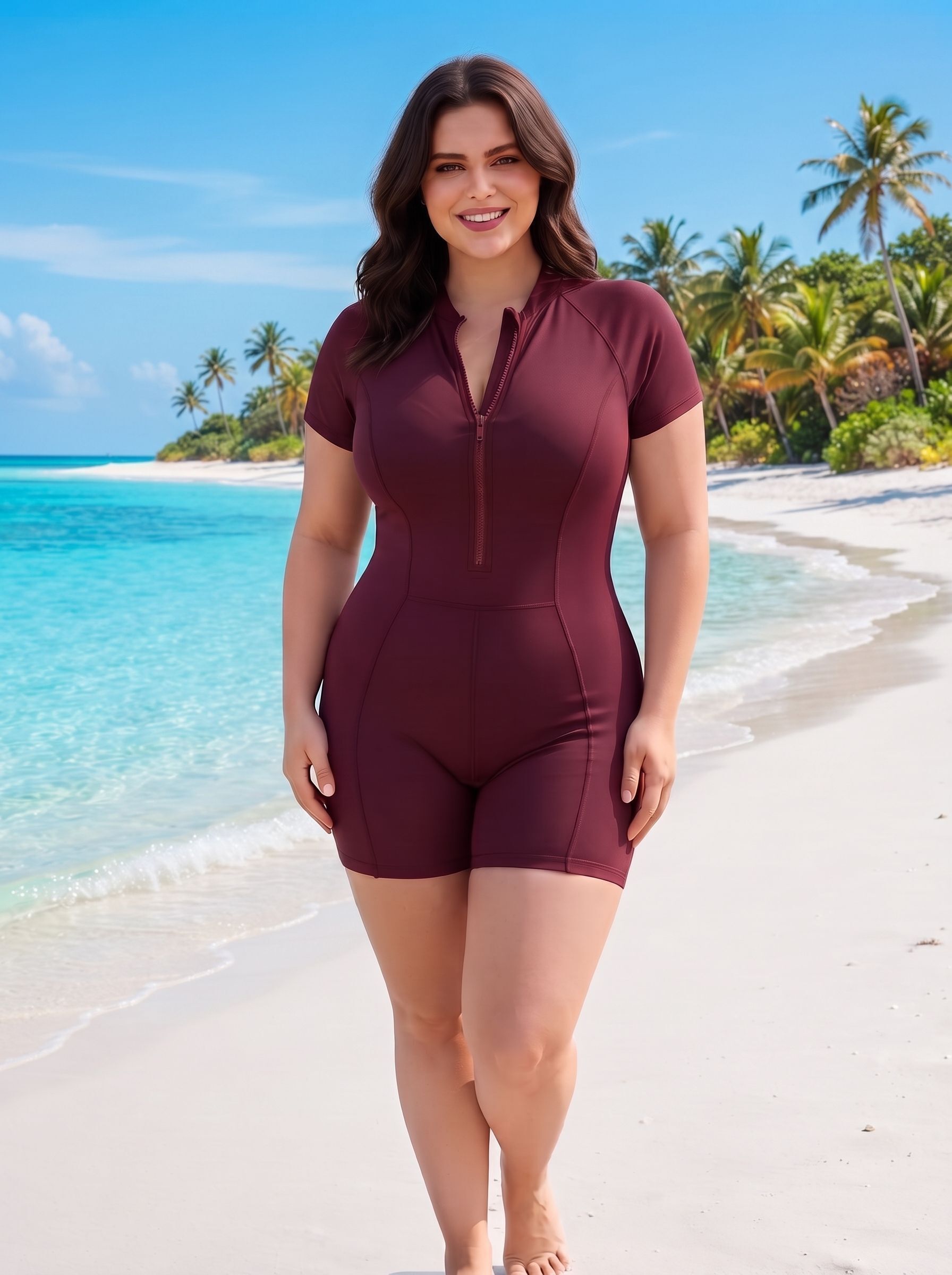 the klowt co Solid Women Maroon Swimsuit-picture-23