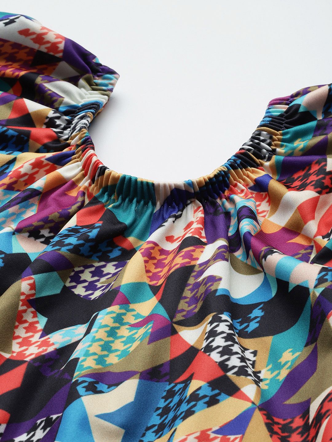 Womens Sports Wear Multi-Black Colour Printed Nylon Swim Suit Printed Women Swim-dress Multicolor Swimsuit-image-6