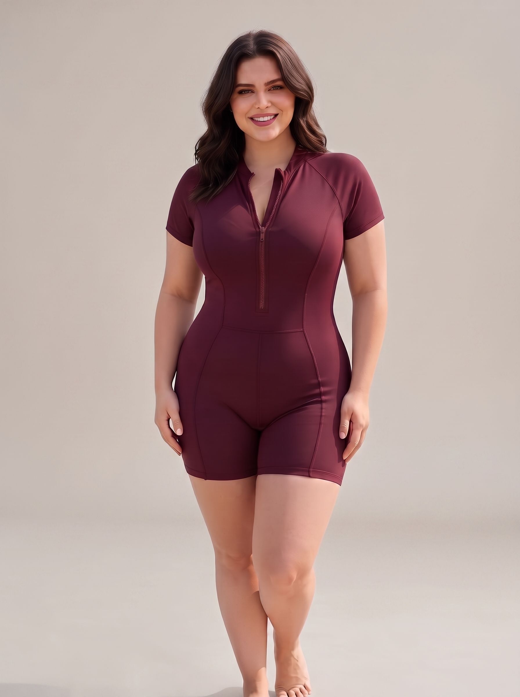 the klowt co Solid Women Swim-dress Maroon Swimsuit-picture-28