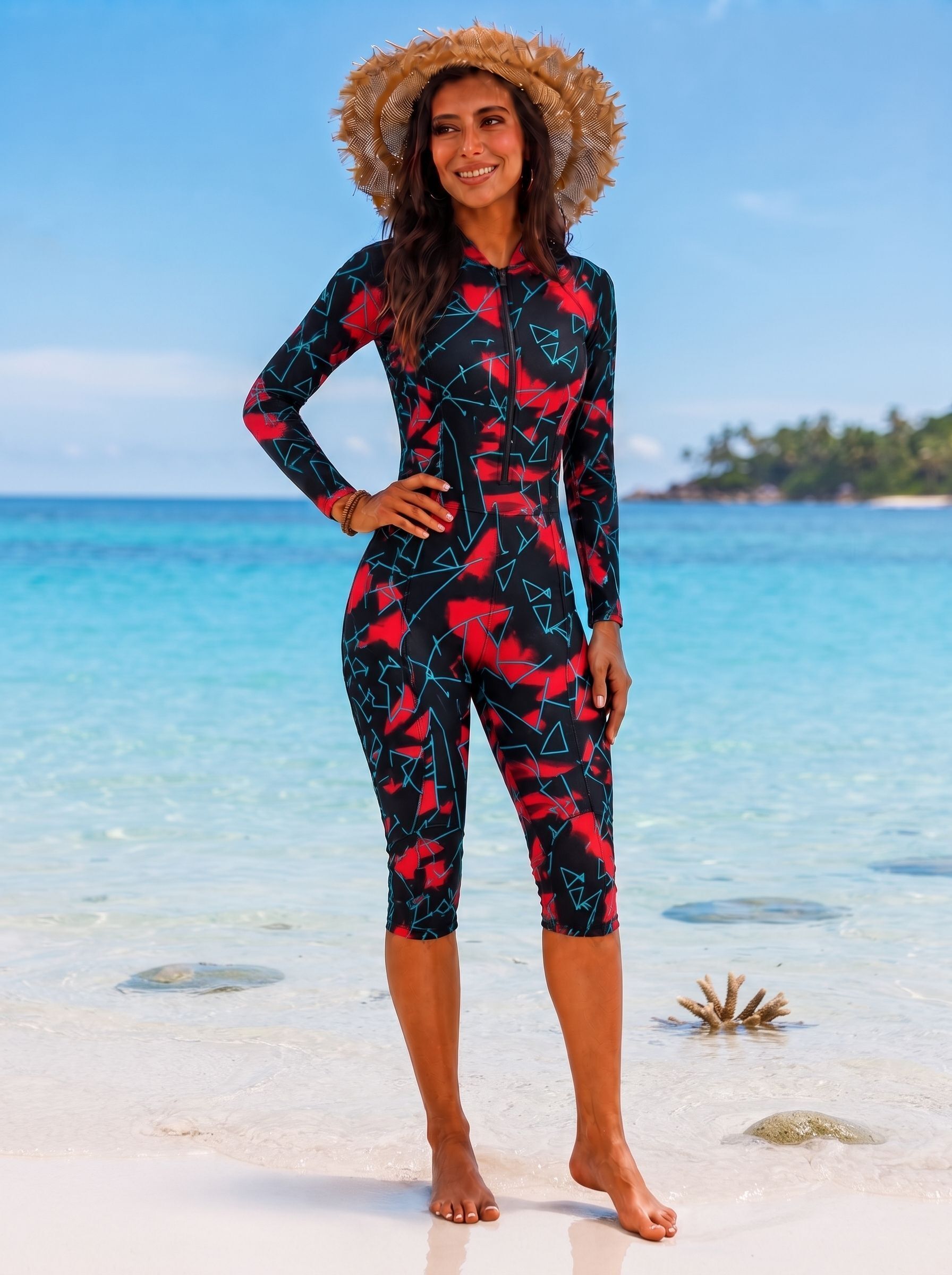 Solid Women Red Swimsuit-image-31