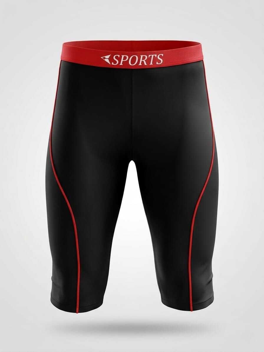 nlw Men's Professional Compression Sport Shorts Solid Men Swim Bottom Red, Black Swimsuit-picture-48