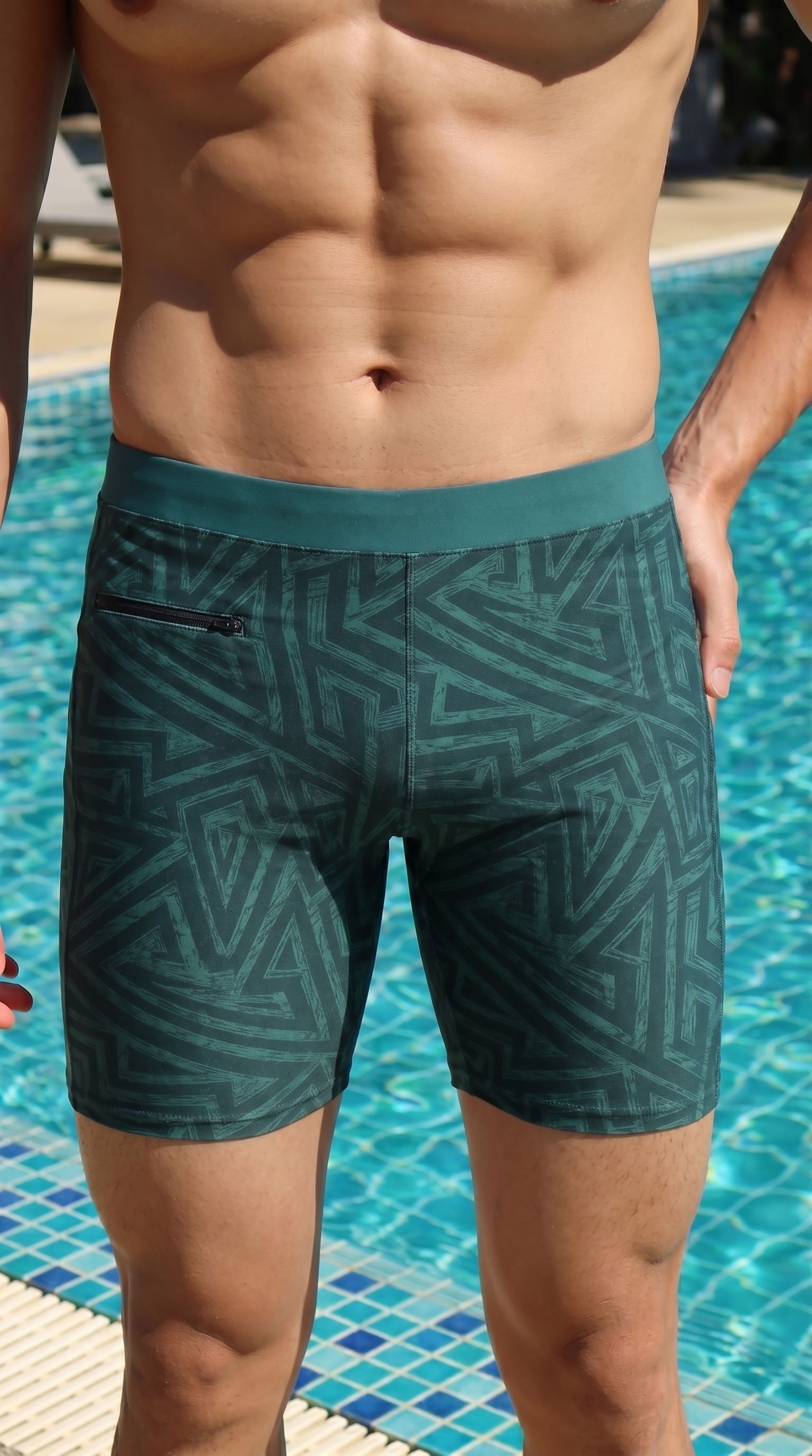 Printed Men Swim Bottom White Swimsuit-image-39
