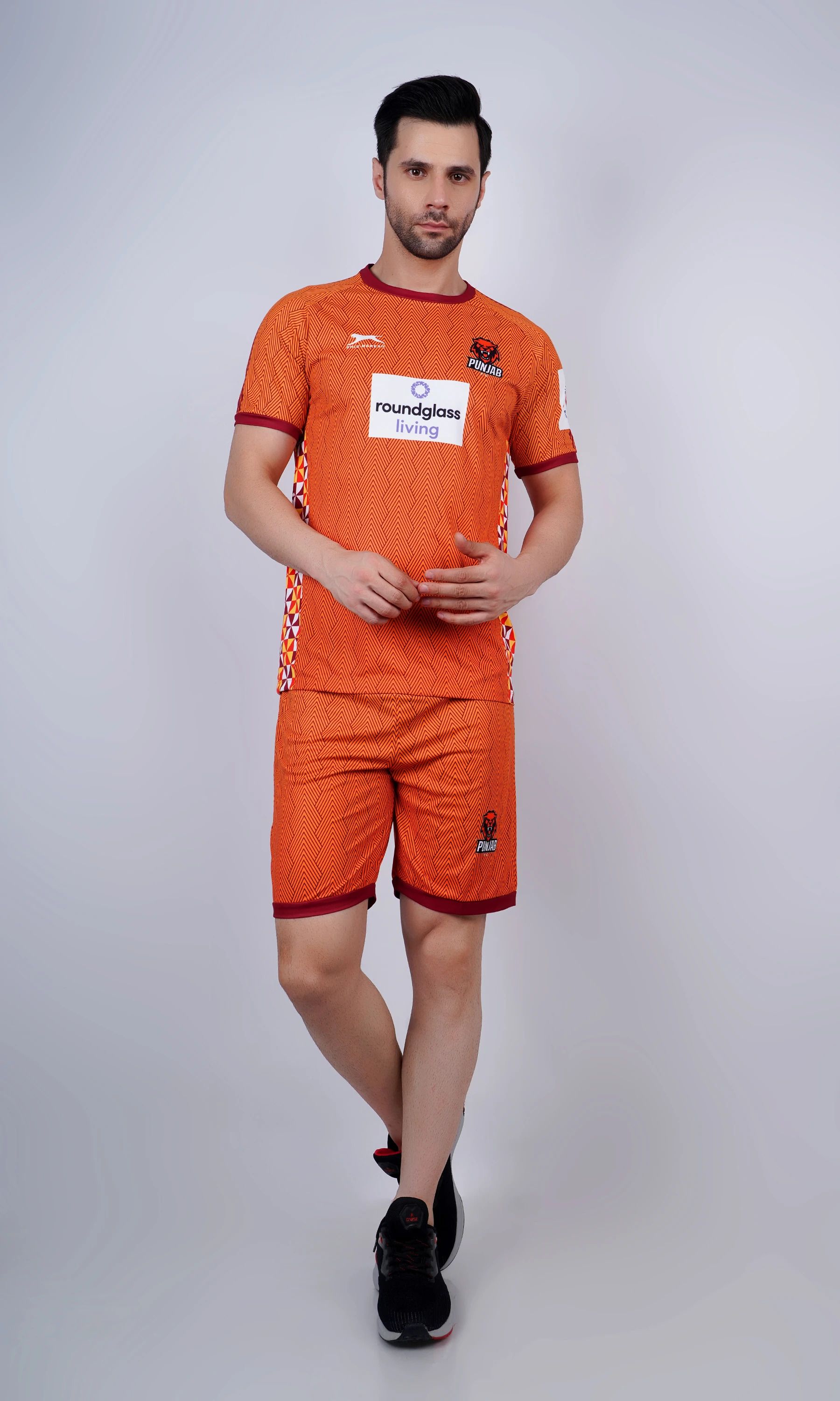 Shiv Naresh Punjab Football Club Set Printed Men Orange Swimsuit-picture-2