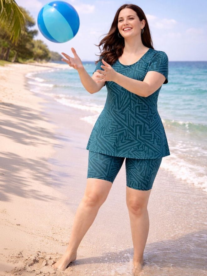 the klowt co Solid Women Swim-dress Blue Swimsuit-picture-37