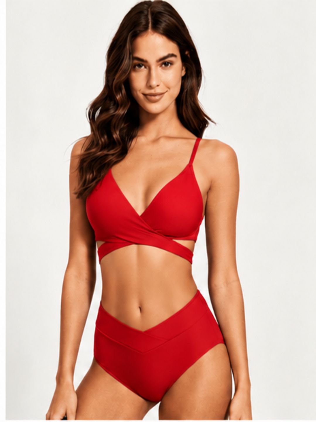 aakhir kab tk AKT Self Design Women Bikini Red Swimsuit-picture-31