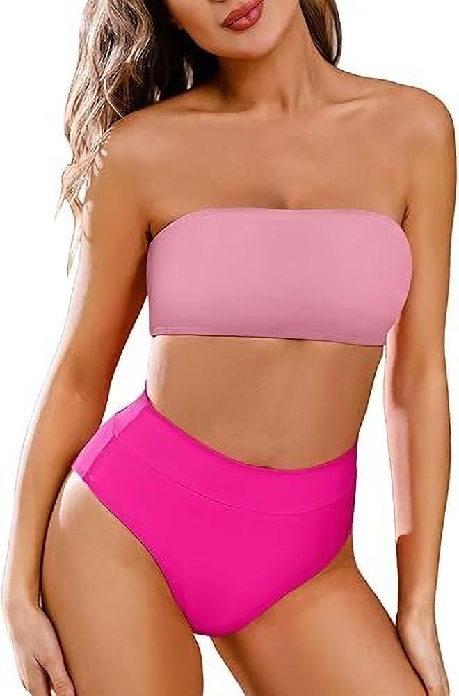 Gorgeous Embroidered Women Bikini Pink Swimsuit-image-10