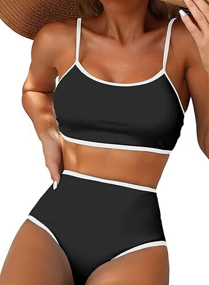 recent fashion Solid Women Bikini Black Swimsuit-picture-15