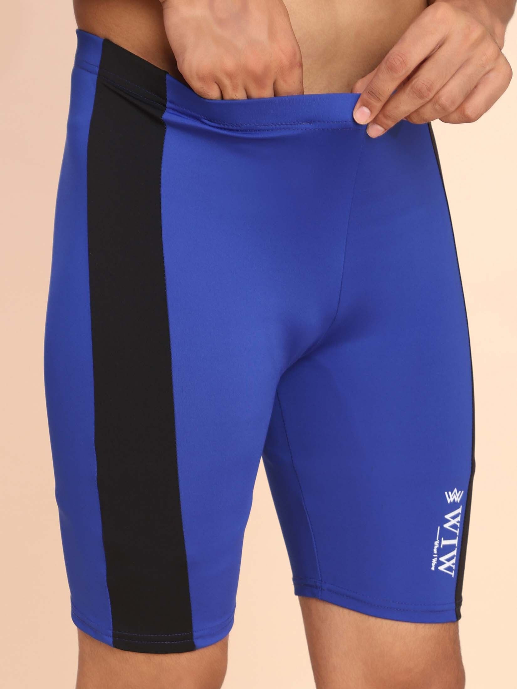 Quick Dry printed swimwear jammer for men,Swim Shorts for Training, Racing Printed Men Swim Bottom Light Blue Swimsuit