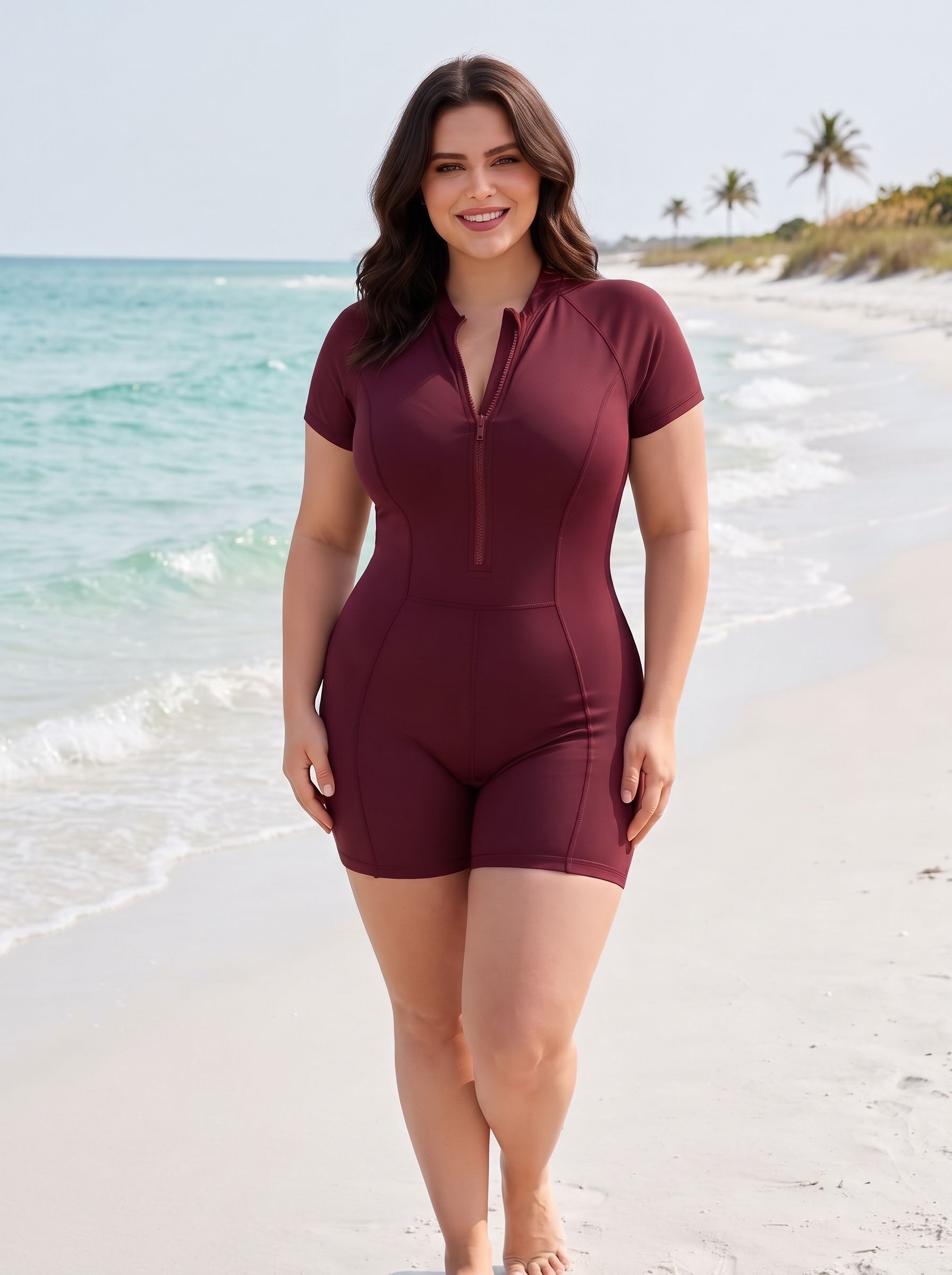 the klowt co Solid Women Swim-dress Maroon Swimsuit-picture-23