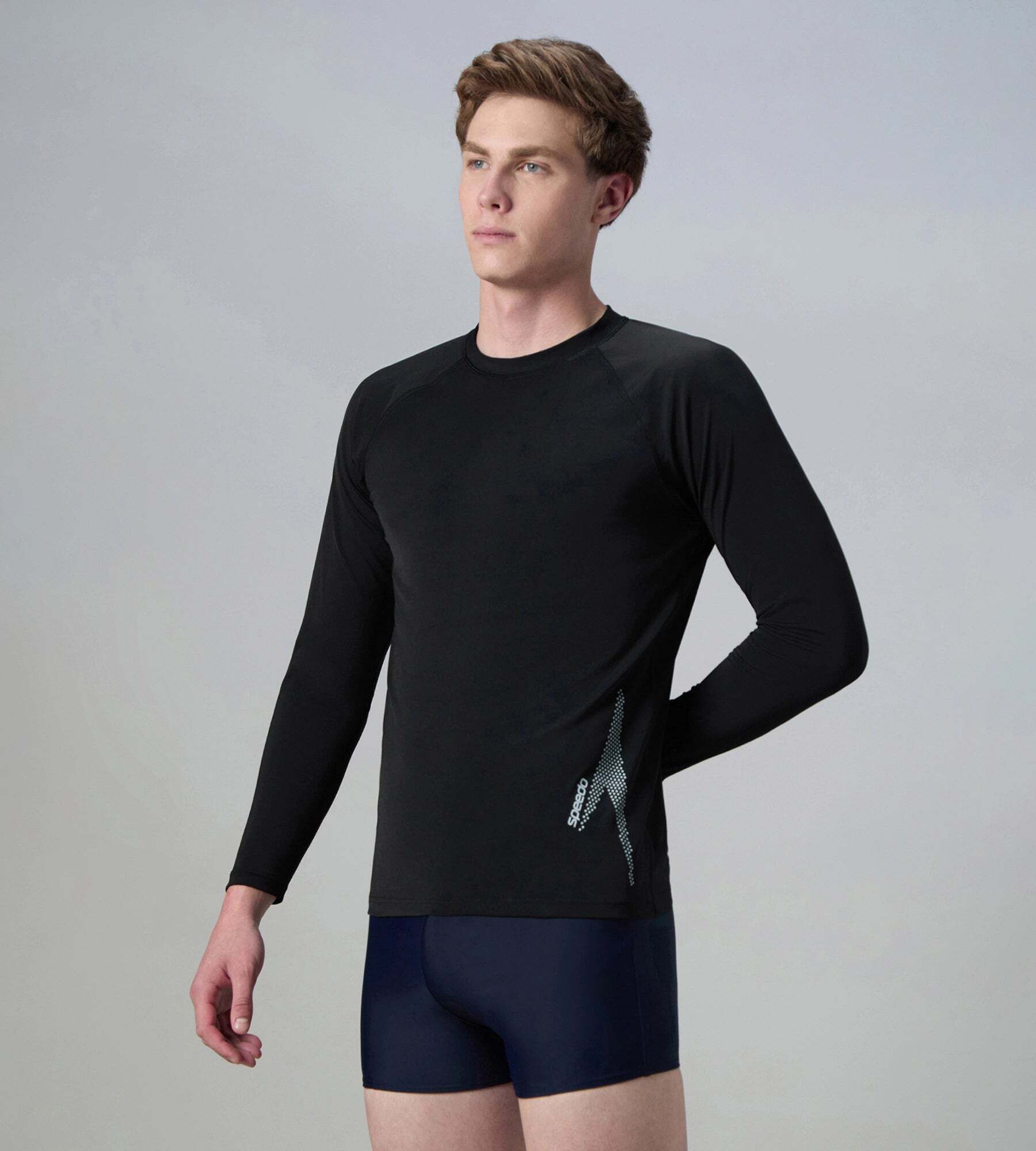 speedo Printed Men Black Swimsuit-picture-1