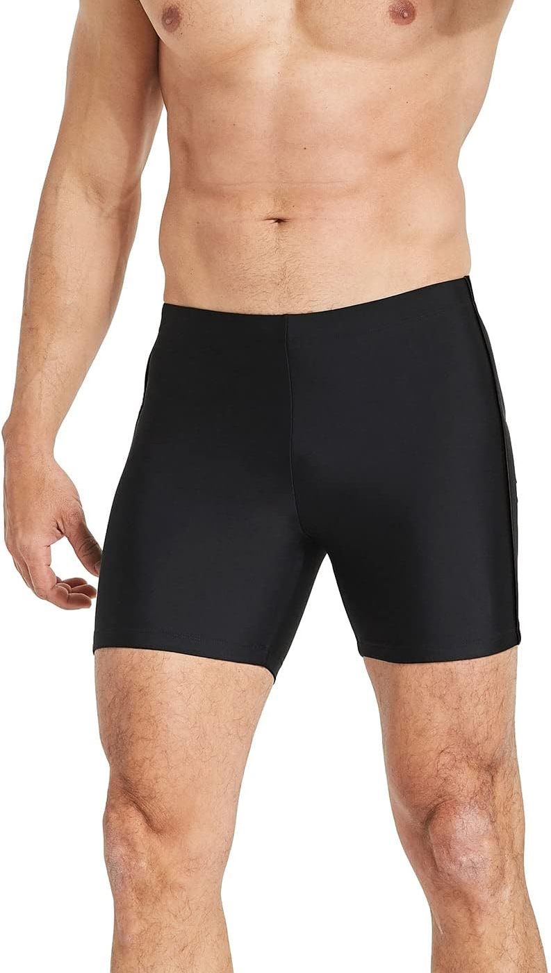 hyping Swimming Shorts Nylon Solid Men Trunk Black Swimsuit-picture-31