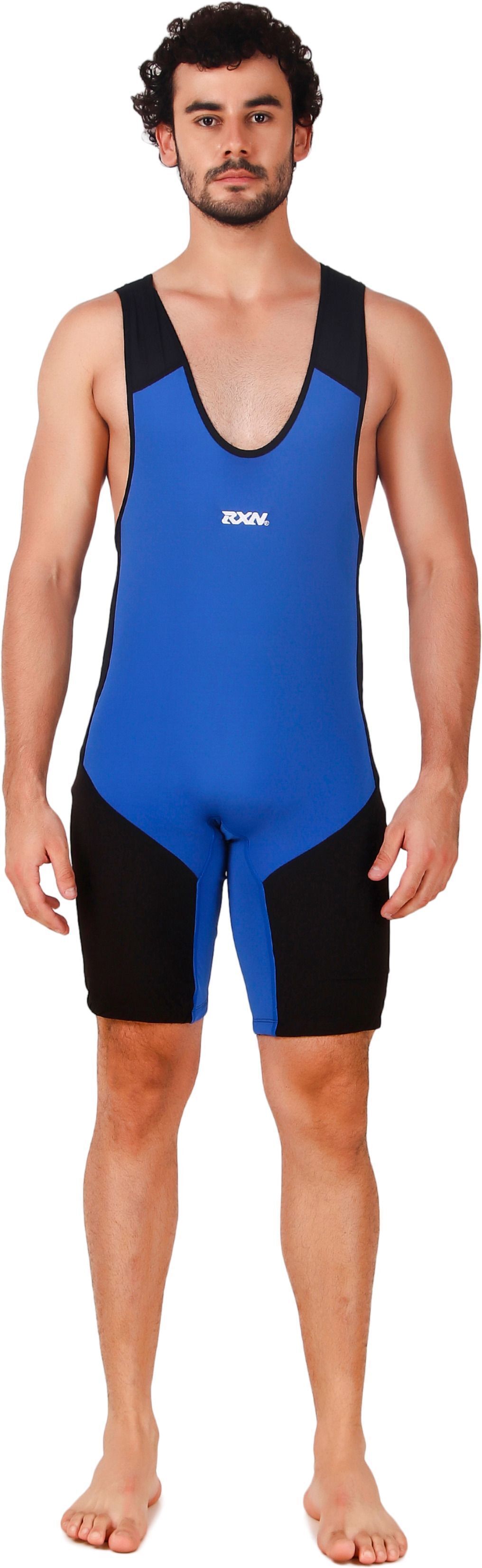 Weight Lifting Dress for Men, Weightlifting Suit Solid Men Blue Swimsuit-image-44