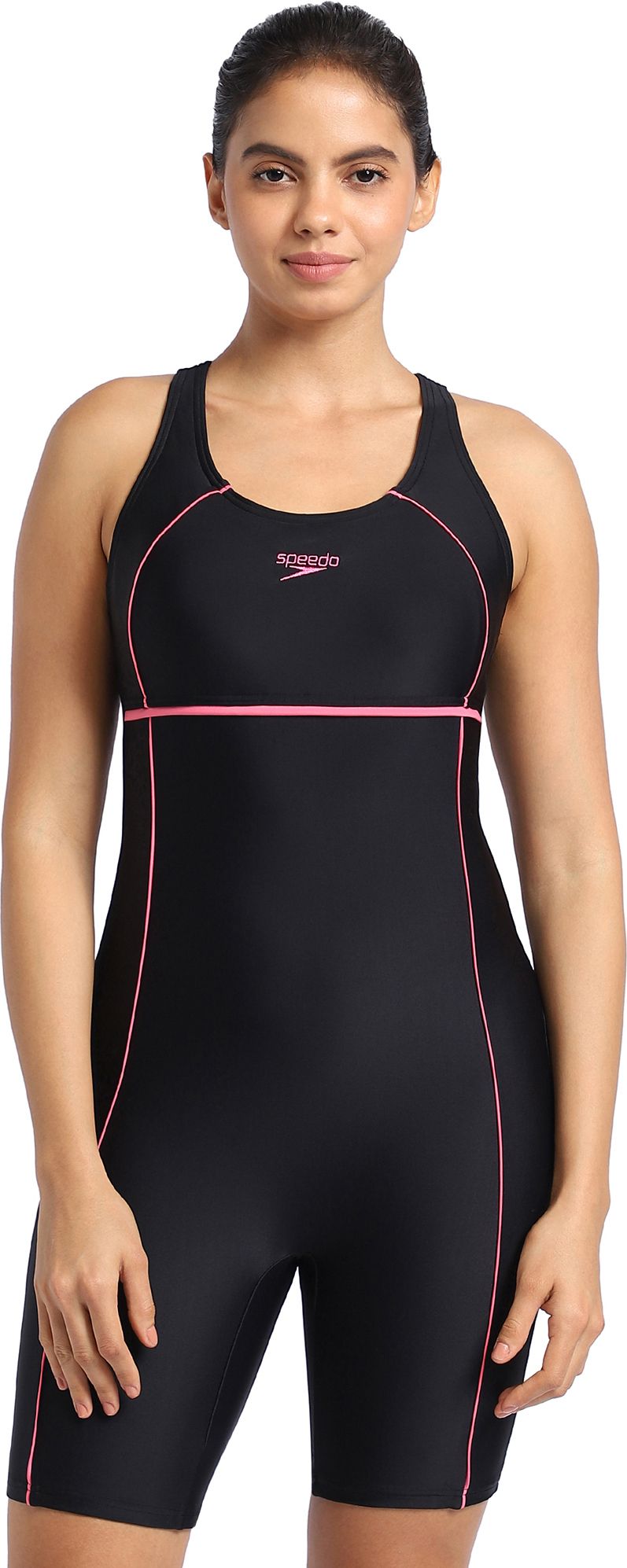 speedo Classic Racerback Legsuit - Endurance 10 Solid Women Black Swimsuit-picture-45