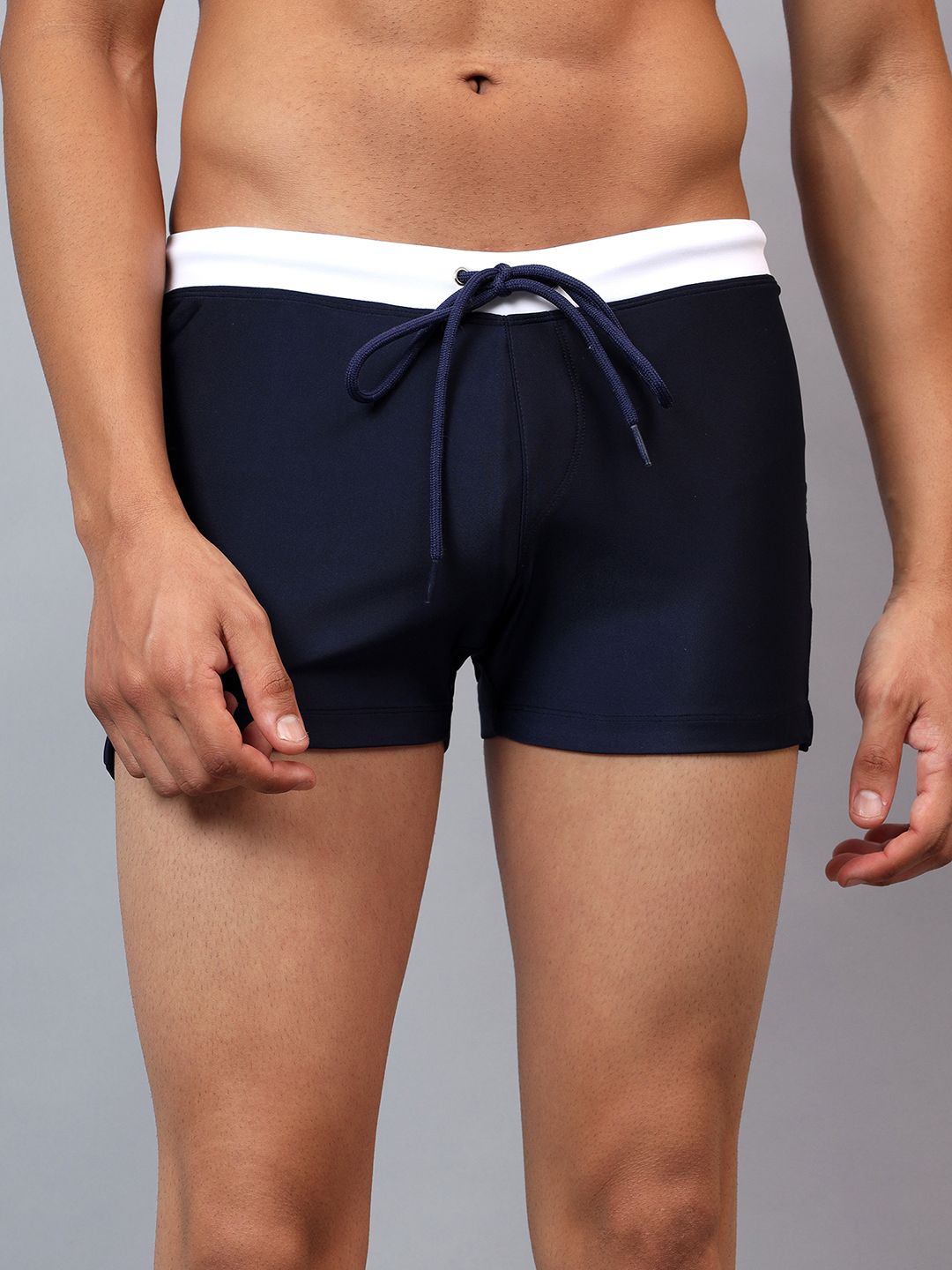 la intimo Arctic Swim Trunks with contrast waistband and pocket details Solid Men Swim Bottom Blue Swimsuit-picture-10