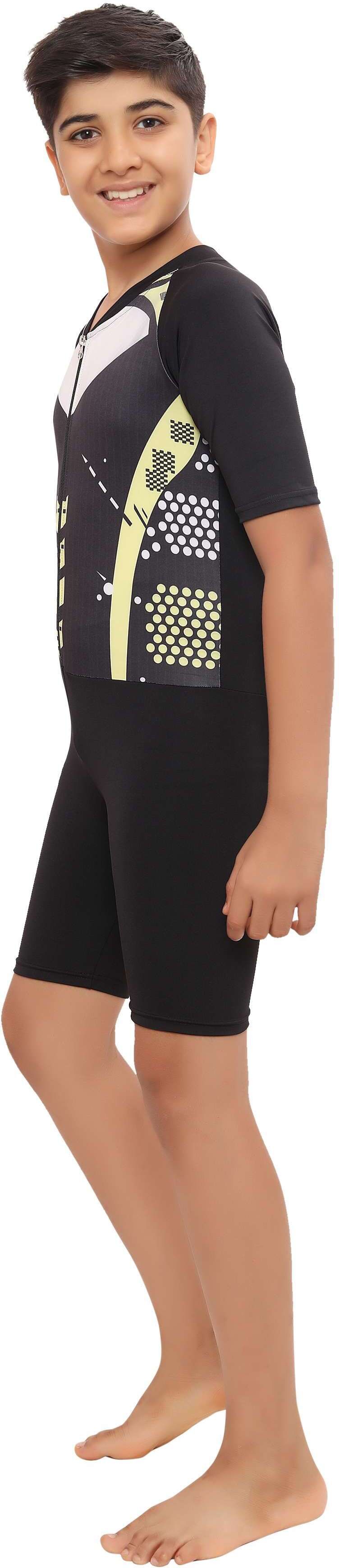 bosky Non-Fadeable Print Swimwear for swimming and Outdoor Sports Printed Men Swim-dress Black Swimsuit-picture-33